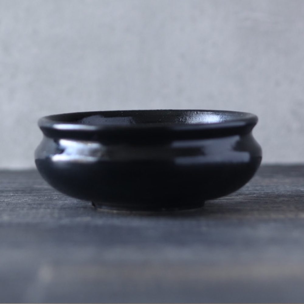 RINHA BONSAI オリジナル 信楽焼の袋鉢（黒）M